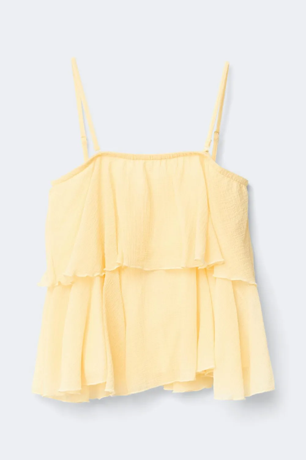 Gina Tricot Y strap frill top Gul Online