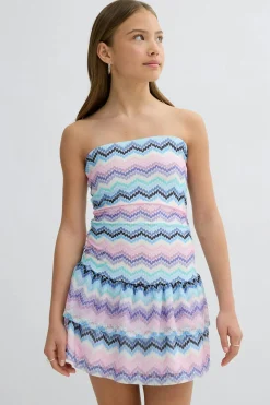 Gina Tricot Y stripe bandeau dress Hvit Outlet