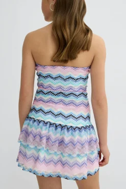Gina Tricot Y stripe bandeau dress Hvit Outlet