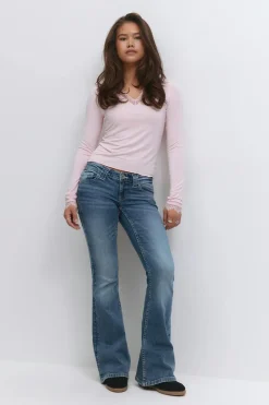 Gina Tricot Y too clean flare jeans Blå Outlet