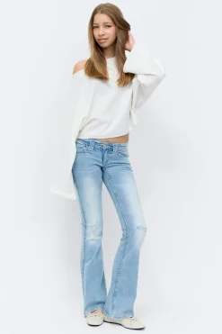 Gina Tricot Y too clean flare jeans tall Blå New