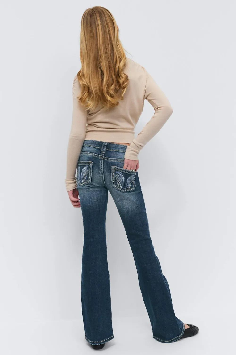 Gina Tricot Y too messy flare jeans Blå Hot