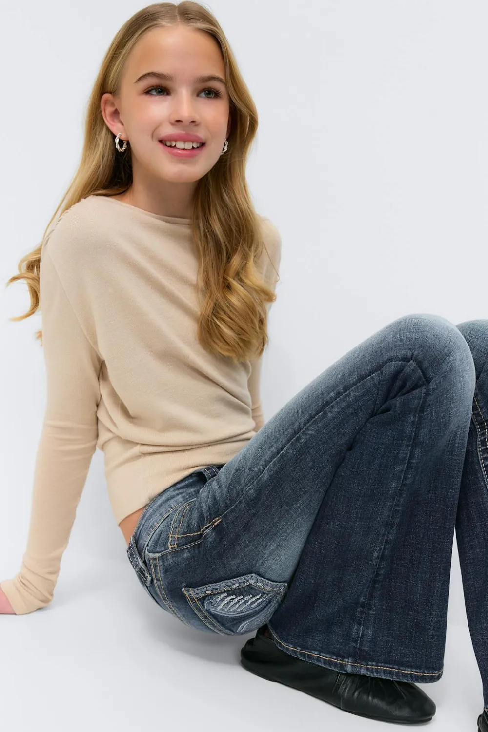 Gina Tricot Y too messy flare jeans Blå Hot