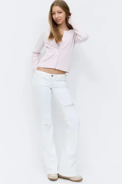 Gina Tricot Y too messy flare jeans Hvit Hot
