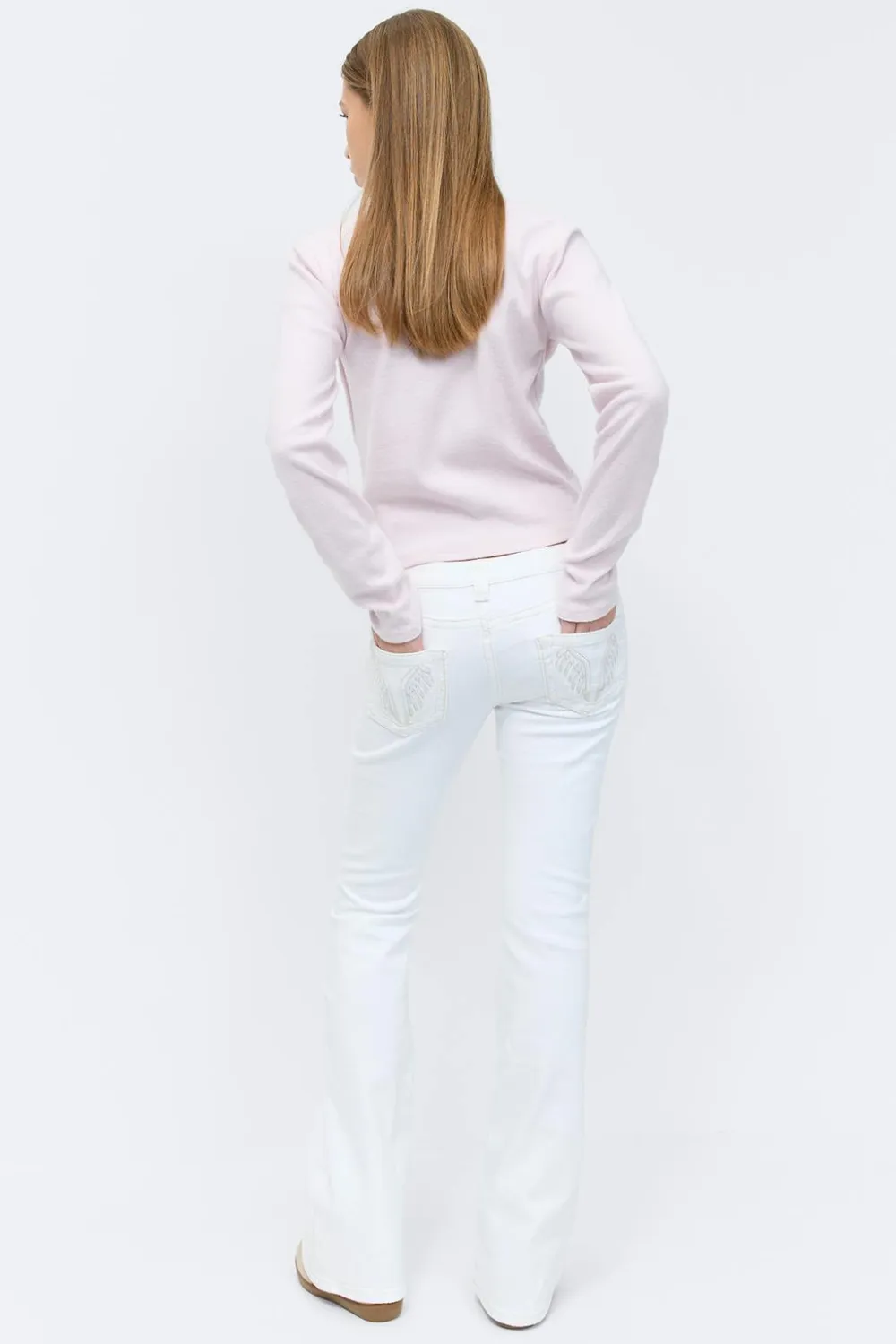 Gina Tricot Y too messy flare jeans Hvit Hot