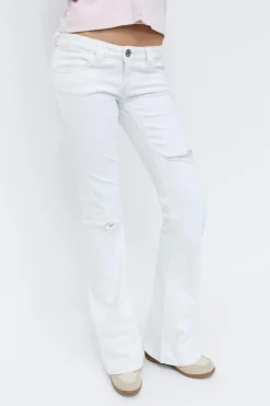 Gina Tricot Y too messy flare jeans Hvit Hot