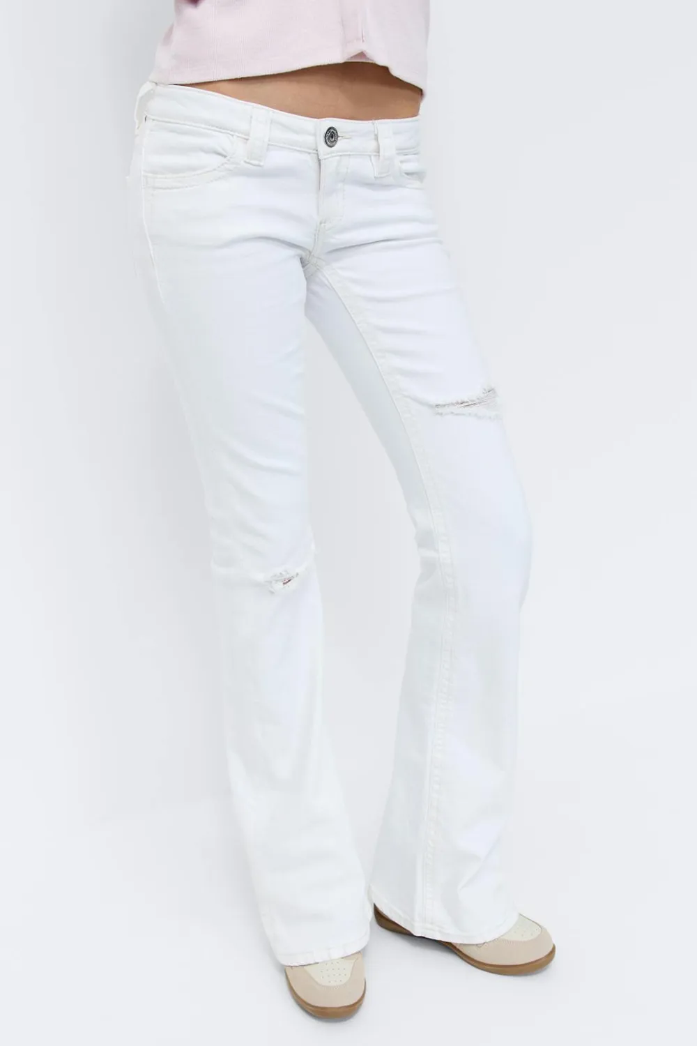 Gina Tricot Y too messy flare jeans Hvit Hot