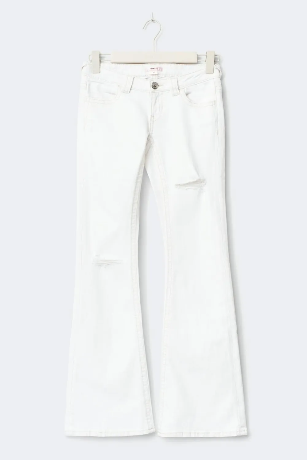 Gina Tricot Y too messy flare jeans Hvit Hot
