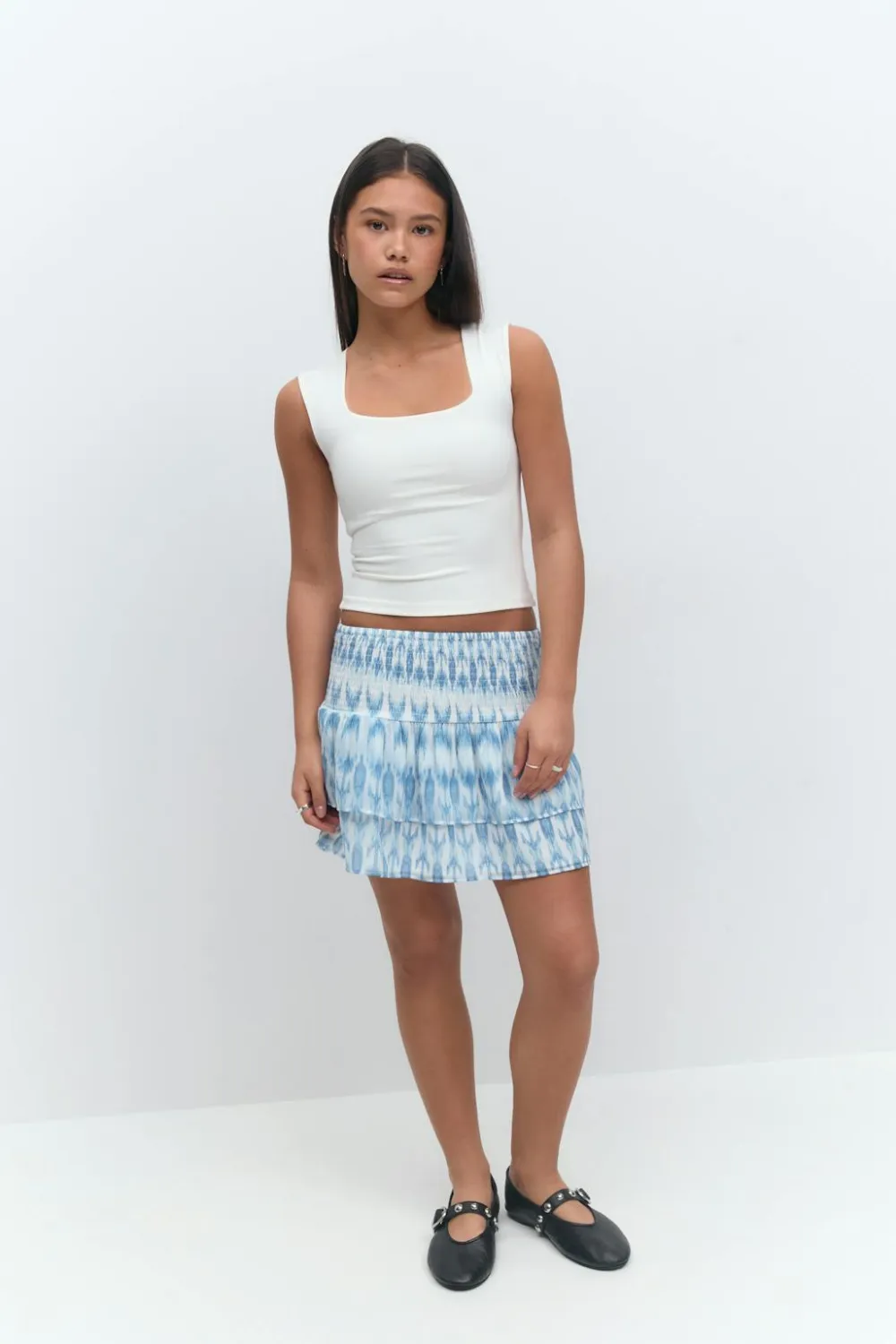 Gina Tricot Y two layer multi skirt Blå Sale
