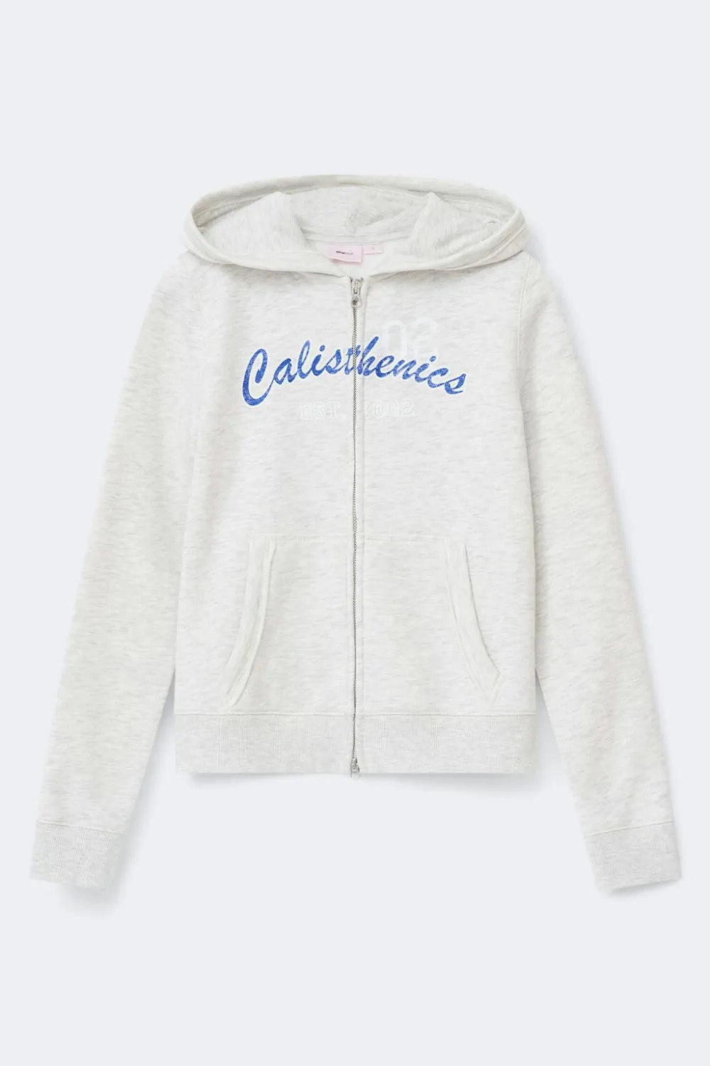 Gina Tricot Y y2k 2 way zip hoodie Grå Clearance