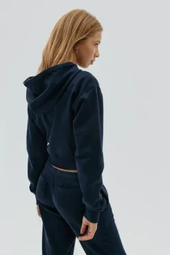 Gina Tricot Y zip hoodie Blå Online