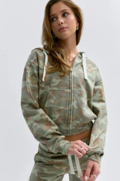 Gina Tricot 14+ zip hoodie Grønn Sale