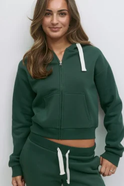 Gina Tricot 14+ zip hoodie Grønn Sale