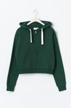 Gina Tricot 14+ zip hoodie Grønn Sale