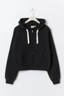 Gina Tricot 14+ zip hoodie Svart