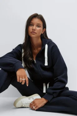 Gina Tricot 14+ zip hoodie Blå Clearance