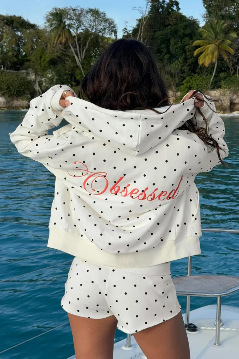 Gina Tricot 14+ zip hoodie Hvit