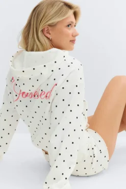 Gina Tricot 14+ zip hoodie Hvit