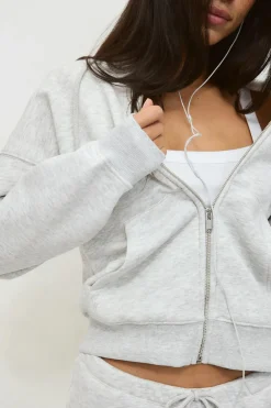 Gina Tricot Zip hoodie Grå Clearance