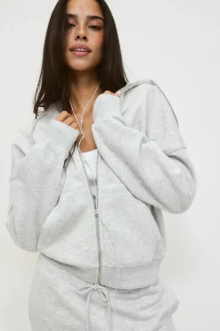 Gina Tricot Zip hoodie Grå Clearance