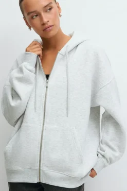 Gina Tricot Zip hoodie Grå Clearance