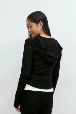 Gina Tricot Zip hoodie jacket Svart