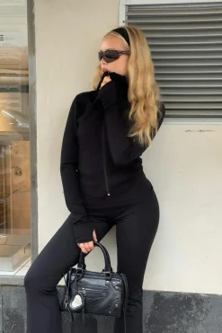 Gina Tricot Zip hoodie jacket Svart