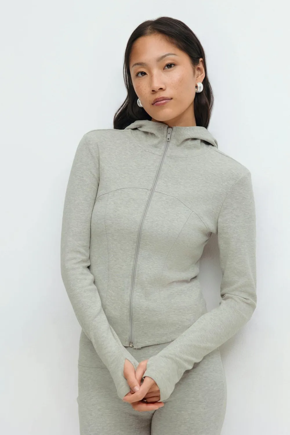 Gina Tricot Zip hoodie jacket Grå New
