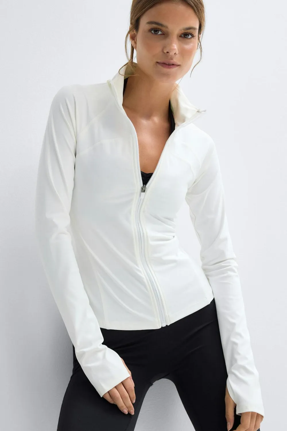 Gina Tricot Zip yoga jacket Hvit Outlet