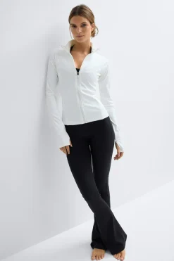 Gina Tricot Zip yoga jacket Hvit Outlet